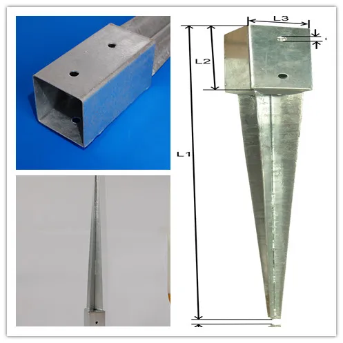 
Hot dipped Galvanzied square style pole anchor for post 
