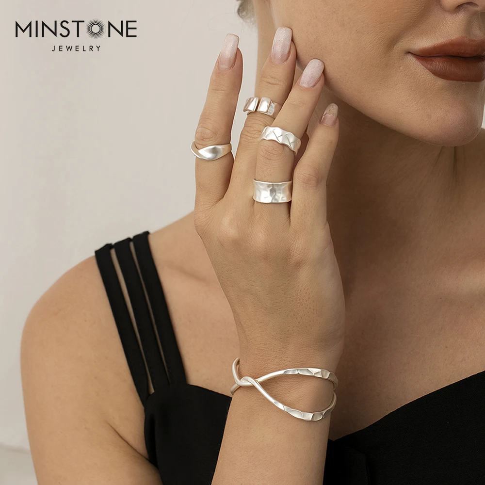 2022 new high quality brass matte silver plated trendy gold rings hiphop open rings for women