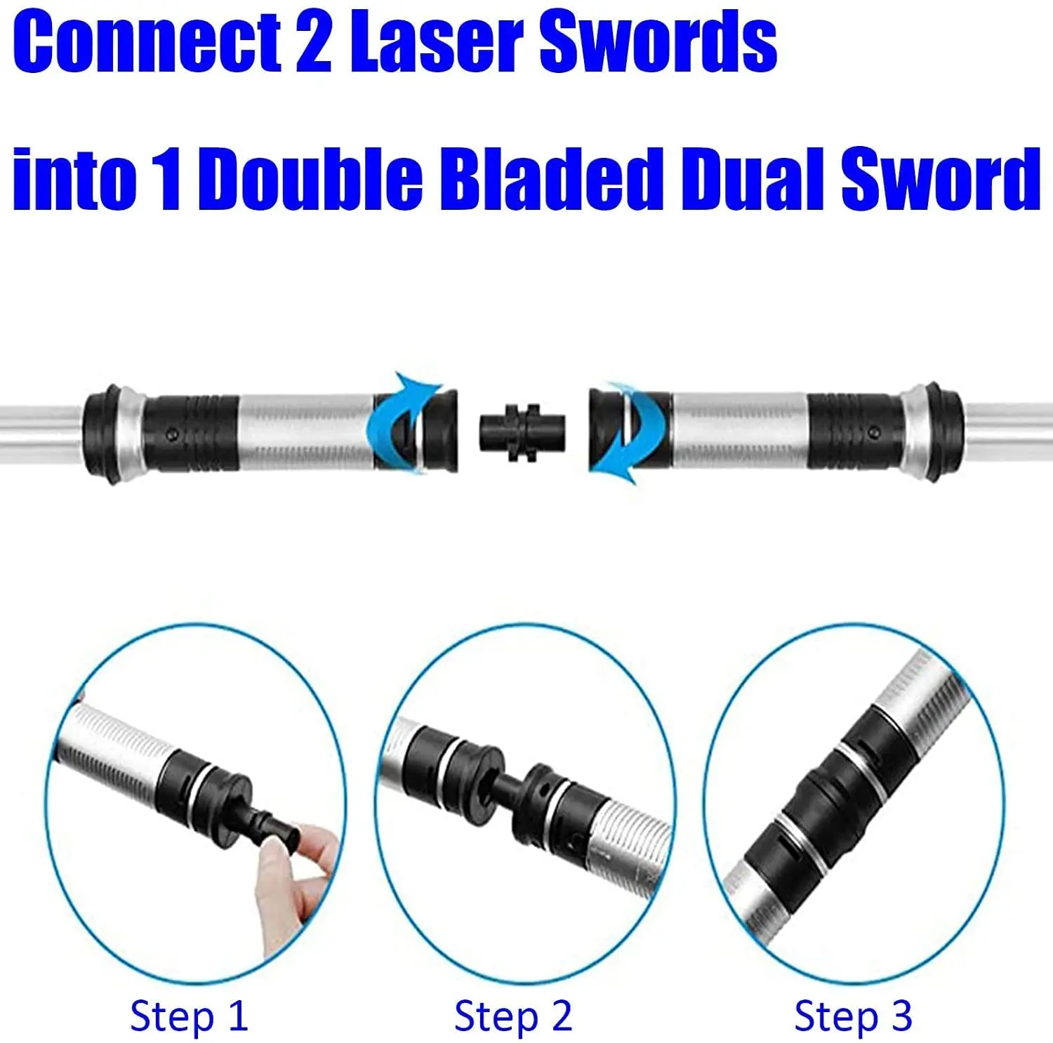 2Pack Lightsaber 7 Colors  2-in-1 Double-Bladed FX Dueling Light Saber