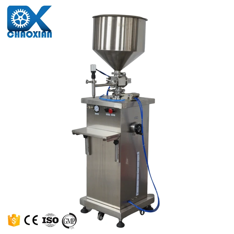 Semi Automatic Food Cheese Sauce Pneumatic Liquid Water Filling Machine Filler