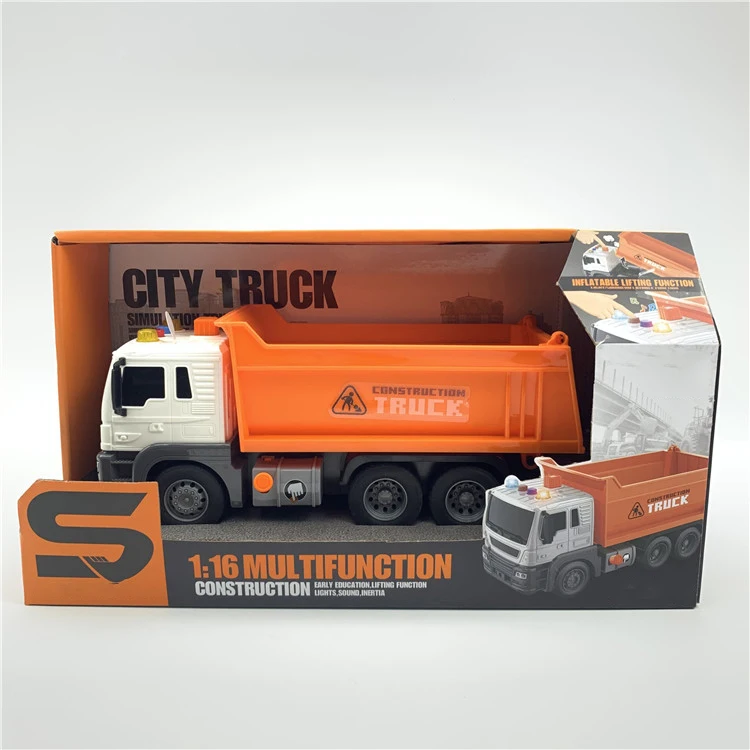 New Arrival 2024 Top Seller Children Toy Inertial Construction Truck Multi Function With Music And Light Generating Gas