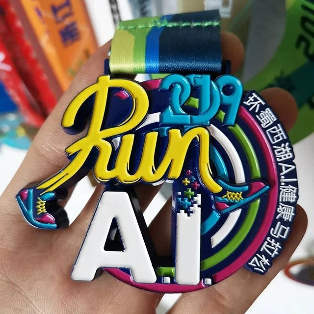 Metal 3D Engraved Enamel Finisher Awards Medal