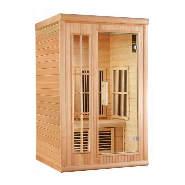carbon crystal heating panel Factory price red cedar 6 persons outdoor sauna room with infrared sauna heater