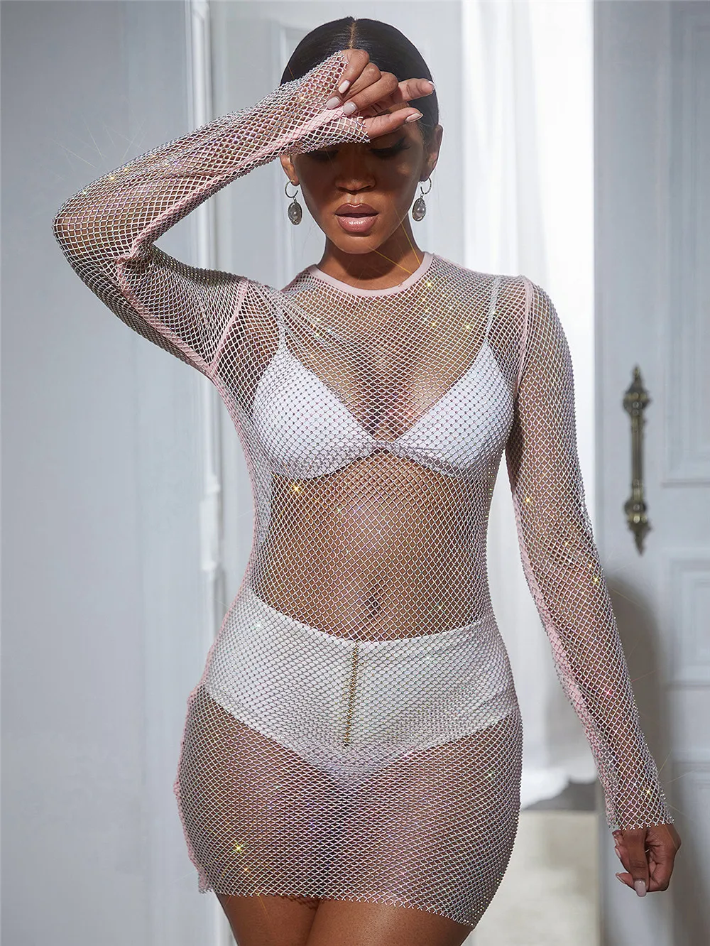 Hot Sale Women Sexy Costume Latin Samba Performance Clothing Latin Casual Midi Beach Wedding Guest Bandage Dress