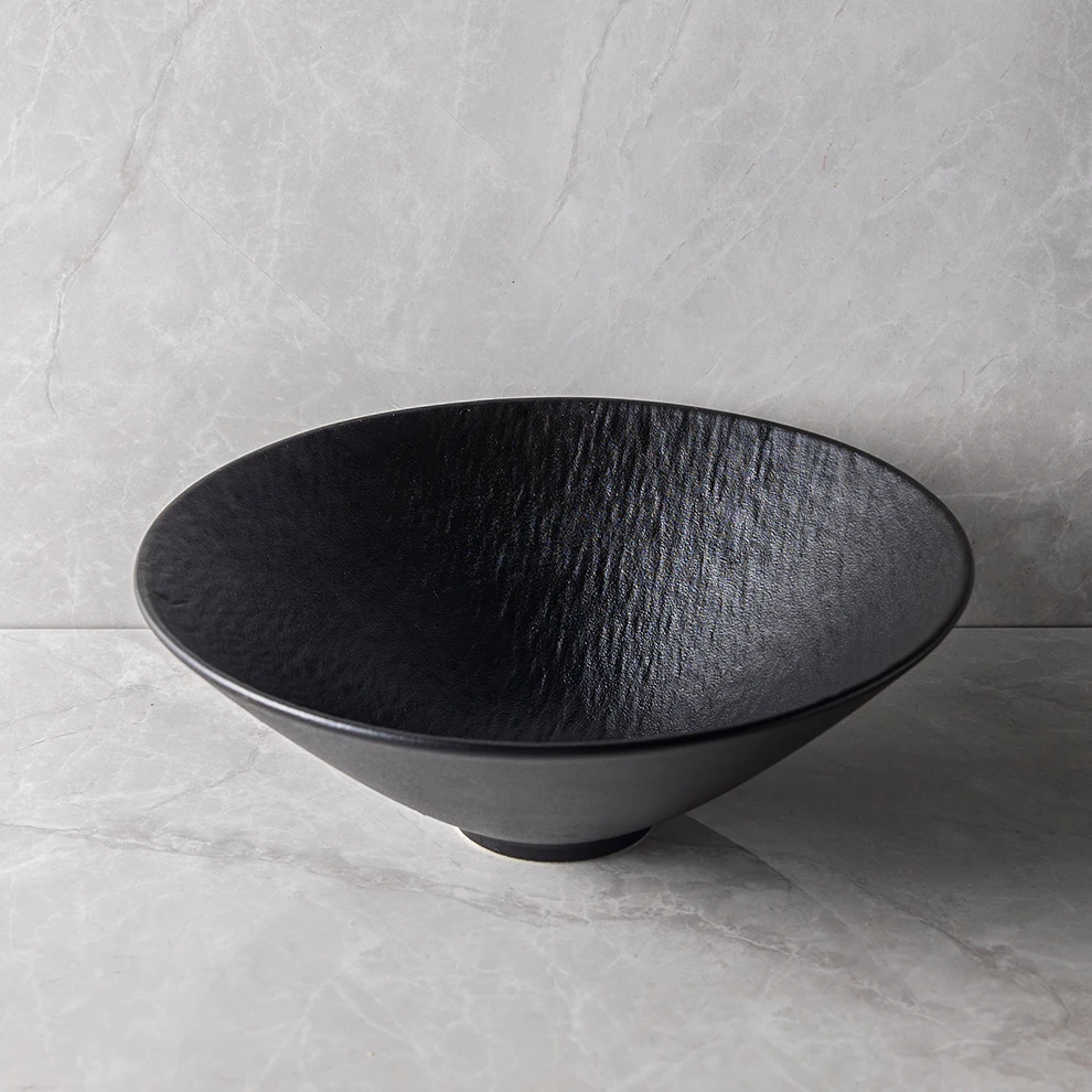 Керамическая посуда подставка для бистро салатные чаши керамические матовые черные Japandi ресторана рамен Глубокие Чаши Vajilla фарфоровые супа отеля