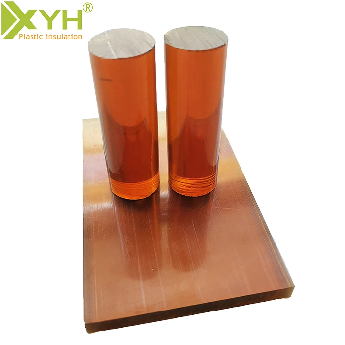 Hydrolysis Resistance 10mm - 80mm Thickness Custom CNC Machining Polyetherimide Ultem Plate Amber PEI Plastic Sheet