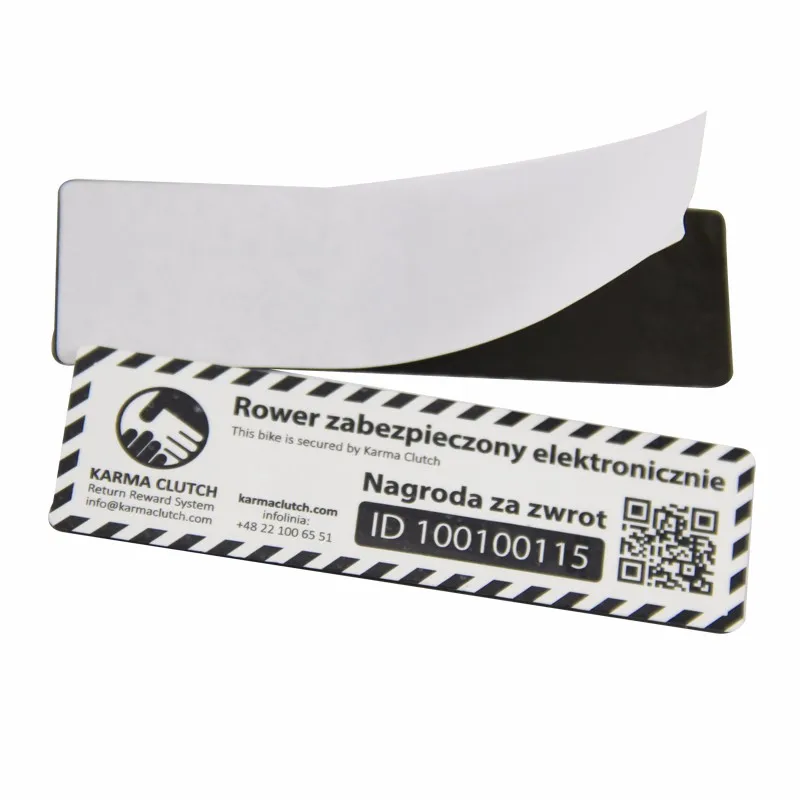  Гибкая металлическая бирка с RFID-меткой и клейким стикером управление