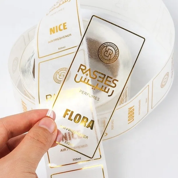 
High Quality Plastic Vinyl Stickers OEM Label Printing Transparent Logo Custom 