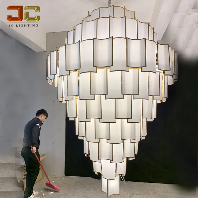 JC LIGHTING Customized project lighting antique brass large modern design solutions international chandelier for hotel entrance