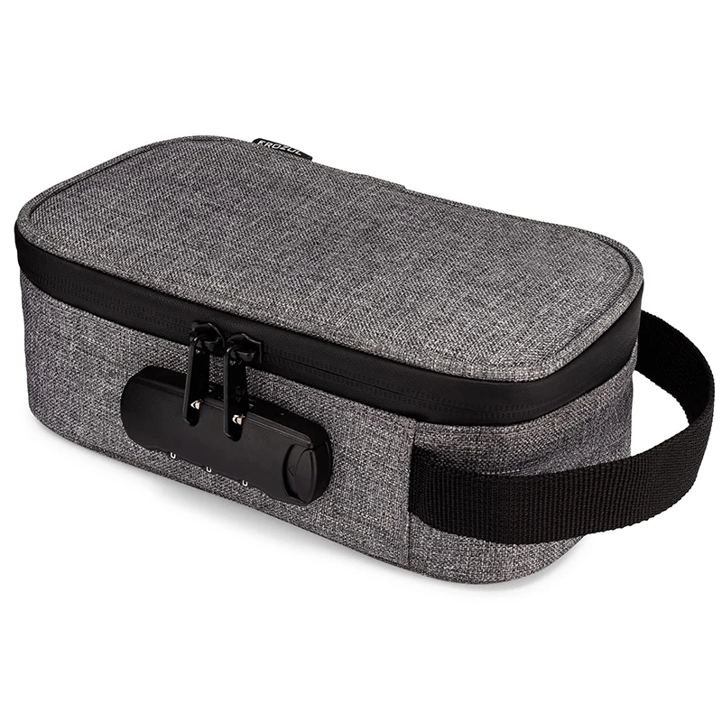 Custom Logo Fireproof Storage Case Combination Lock Odor Proof Carbon Smellproof Bags Lockable Stash Box Secure Stash Management