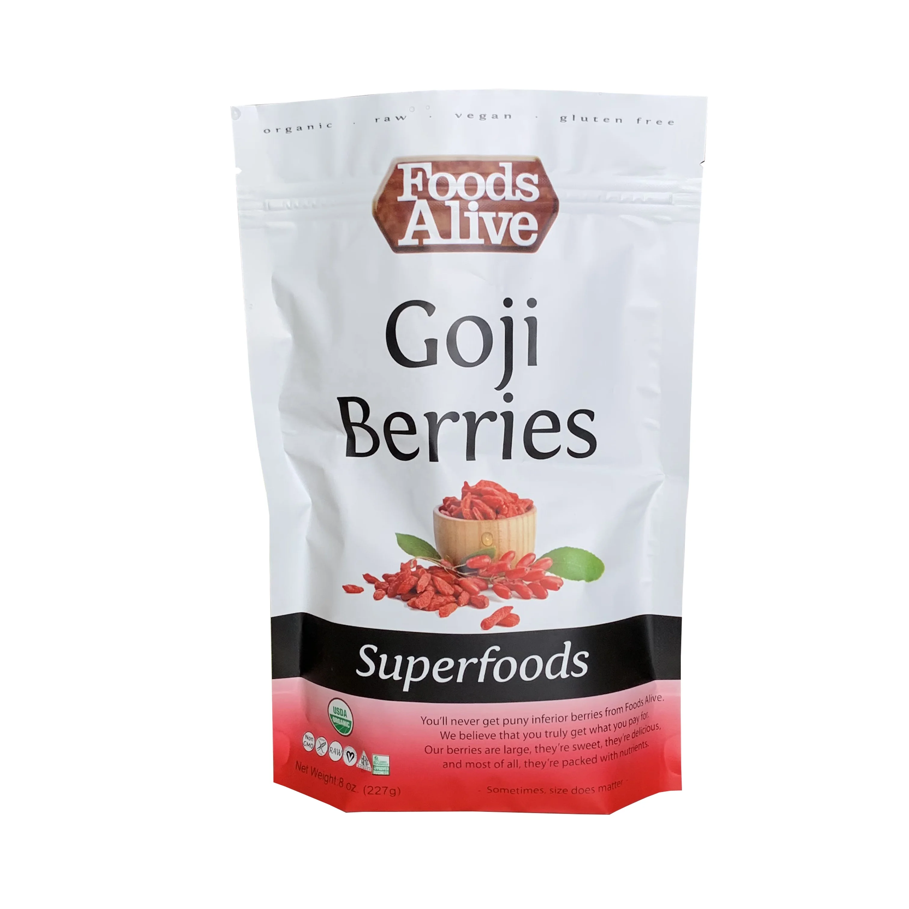 Hot Sale Moisture Proof Reusable Plastic Food Packing Bag For 300g 100% Pure Quinoa Grain