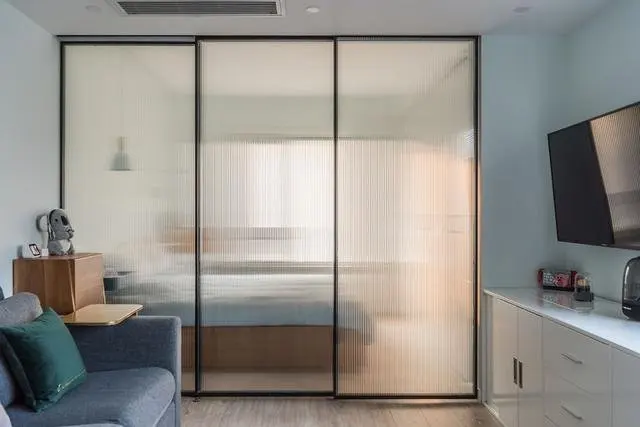 Extremely narrow aluminum alloy glass partition kitchen dining room floor sliding glass doors