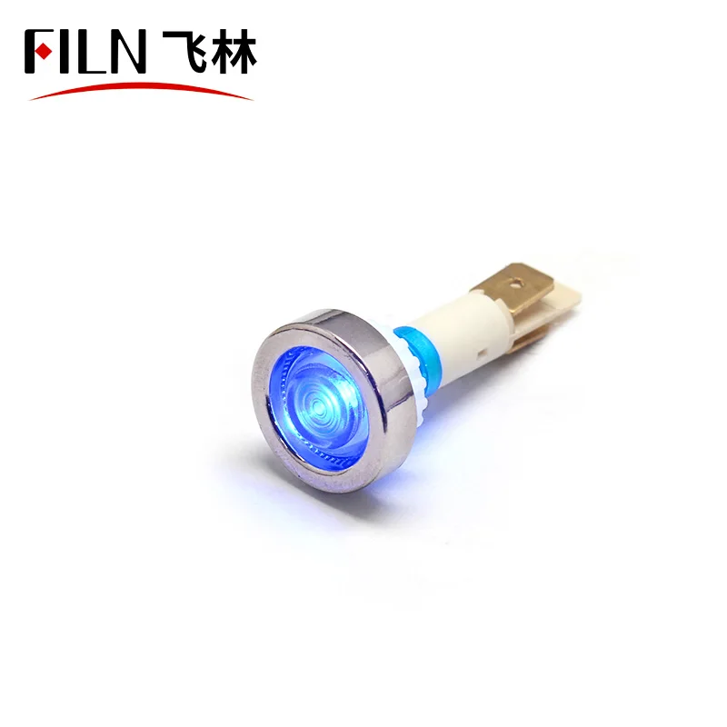 FILN High quality plastic 10mm  12v red yellow color pilot lamp 12 volt led indicator lights without cable
