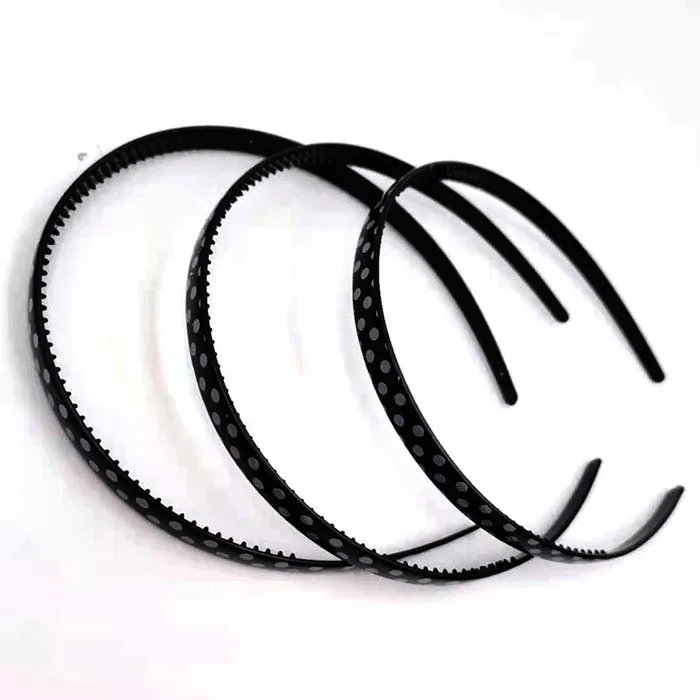 
White polka-dot black solid hair bands are selling fast and printing hair bands for girl and women 