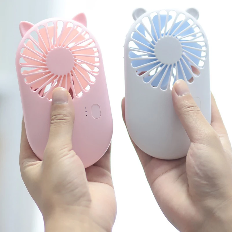 2023 portable cute cartoon rechargeable handheld air cooling USB mini hand fan