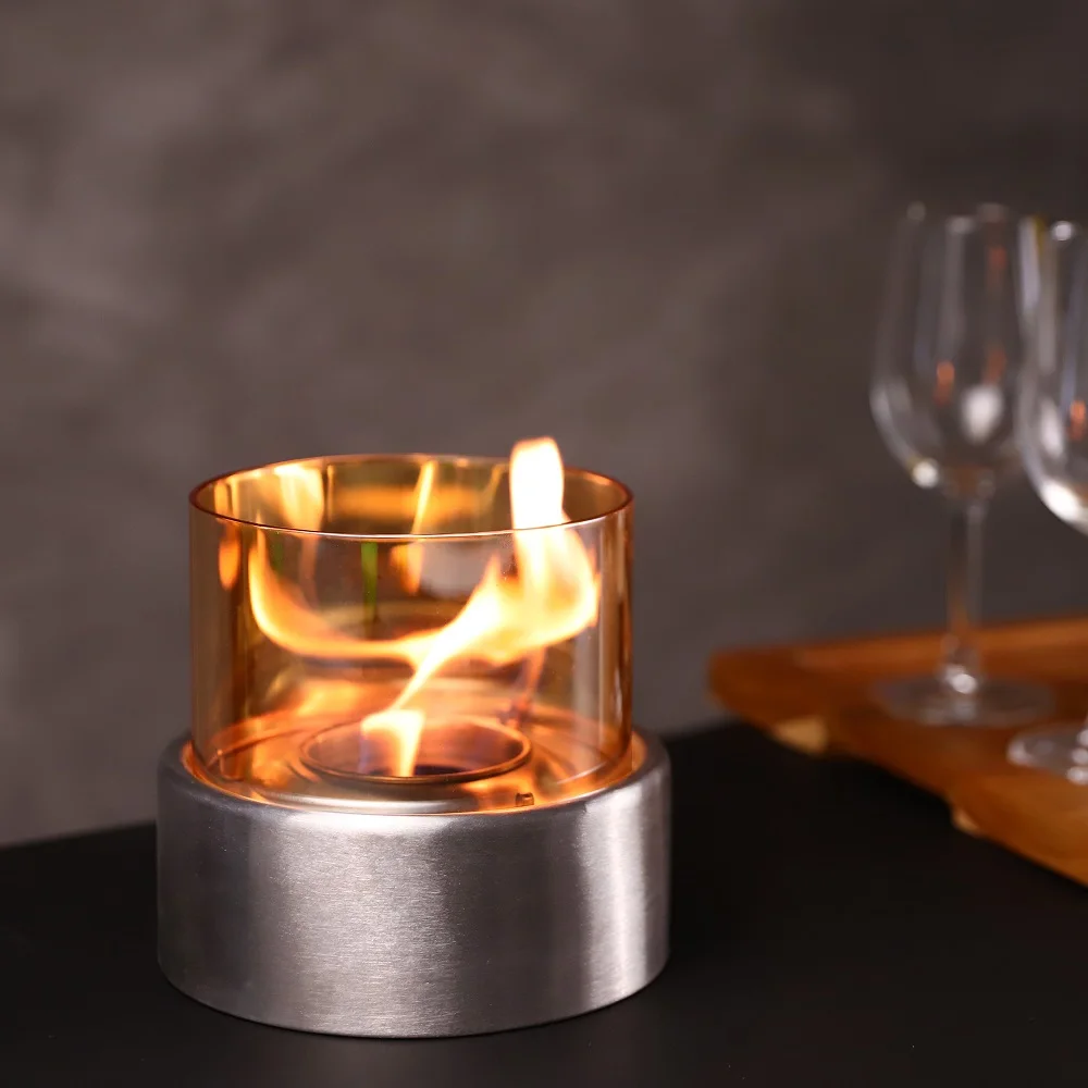 Автономный подвижный домашний стол камин с биоэтанолом наружный