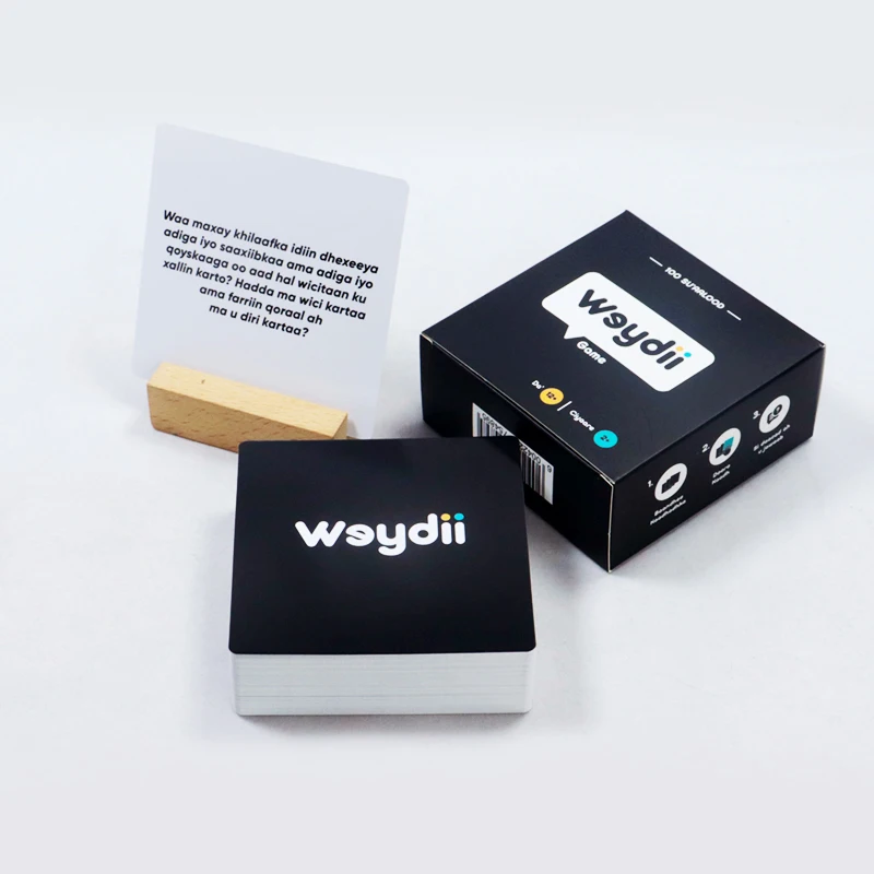 factory custom printed blue green conversation game cards for worker printing funny adult team communication card game