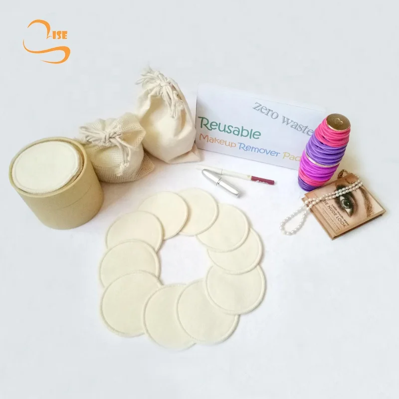 Лидер продаж на Amazon, мягкие бамбуковые ватные прокладки для снятия макияжа, многоразовые органические ватные прокладки