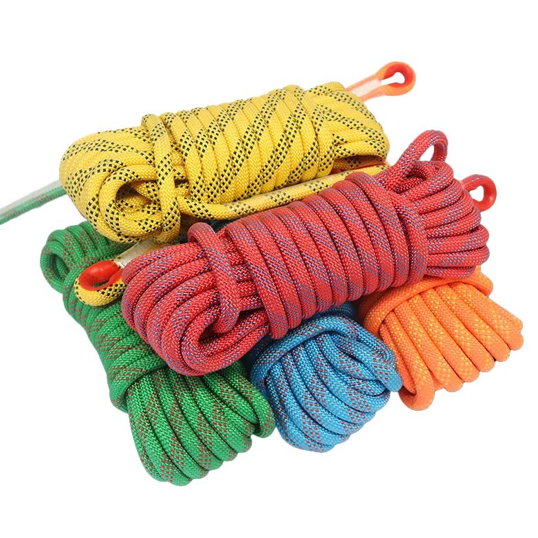 climbing rope dog leash 10 11 12 14mm colorful outdoor dynamic nylon rock climbing rope for mountaineering
