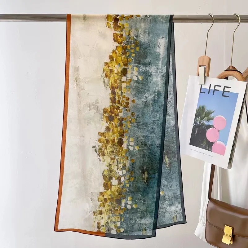 Long Silk Other Scarves & Shawls Spring And Autumn All Matching Decoration Thin Silk Woman Scarf Ribbon