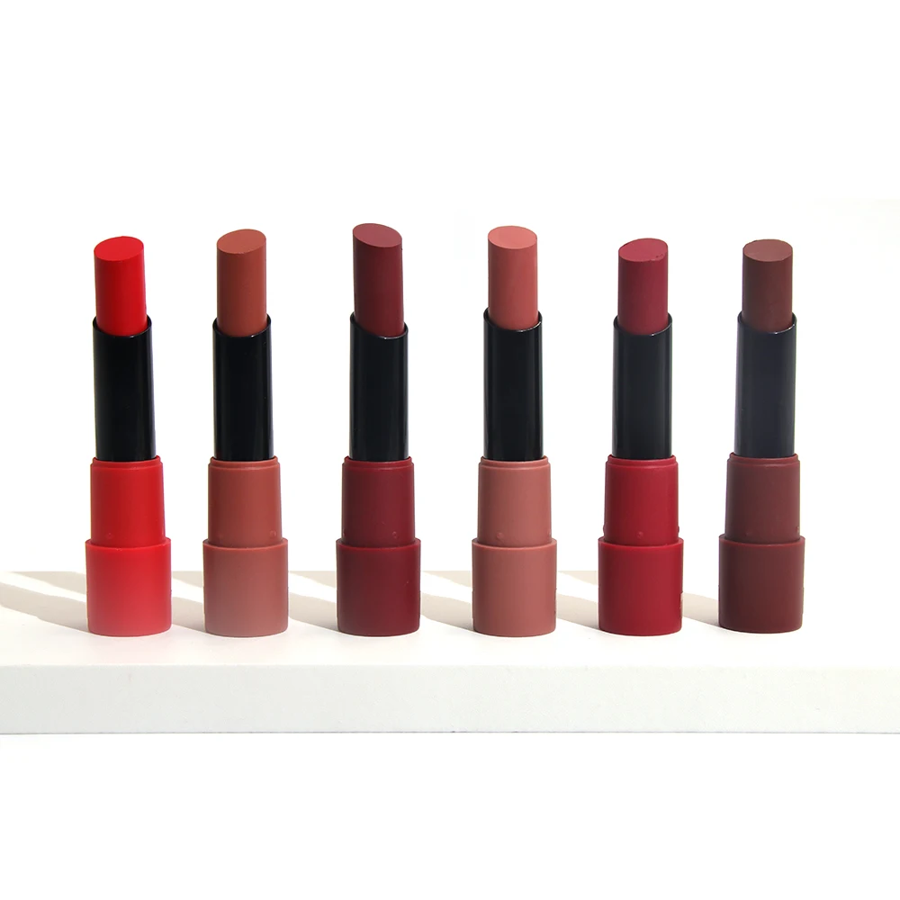 Colorful Gold Tube Waterproof Velvet Matte Glitter Cream Lipstick