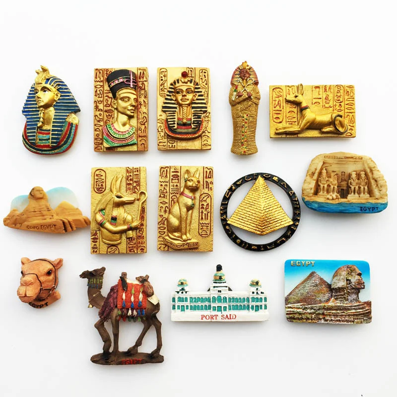 Polyresin Refrigerator Magnets Egyptian Creative Cultural Tourism Memorial Decorative Resin Crafts Magnetic Fridge Magnet