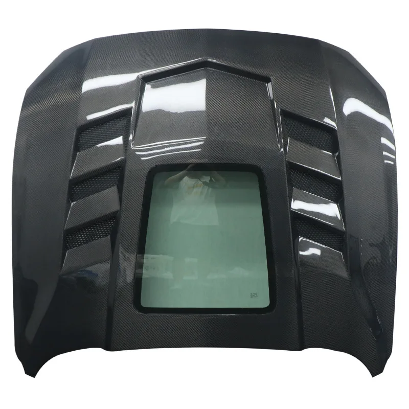 Suitable for 18-22 Ford Mustang modified transparent cover  carbon fiber hood engine cover