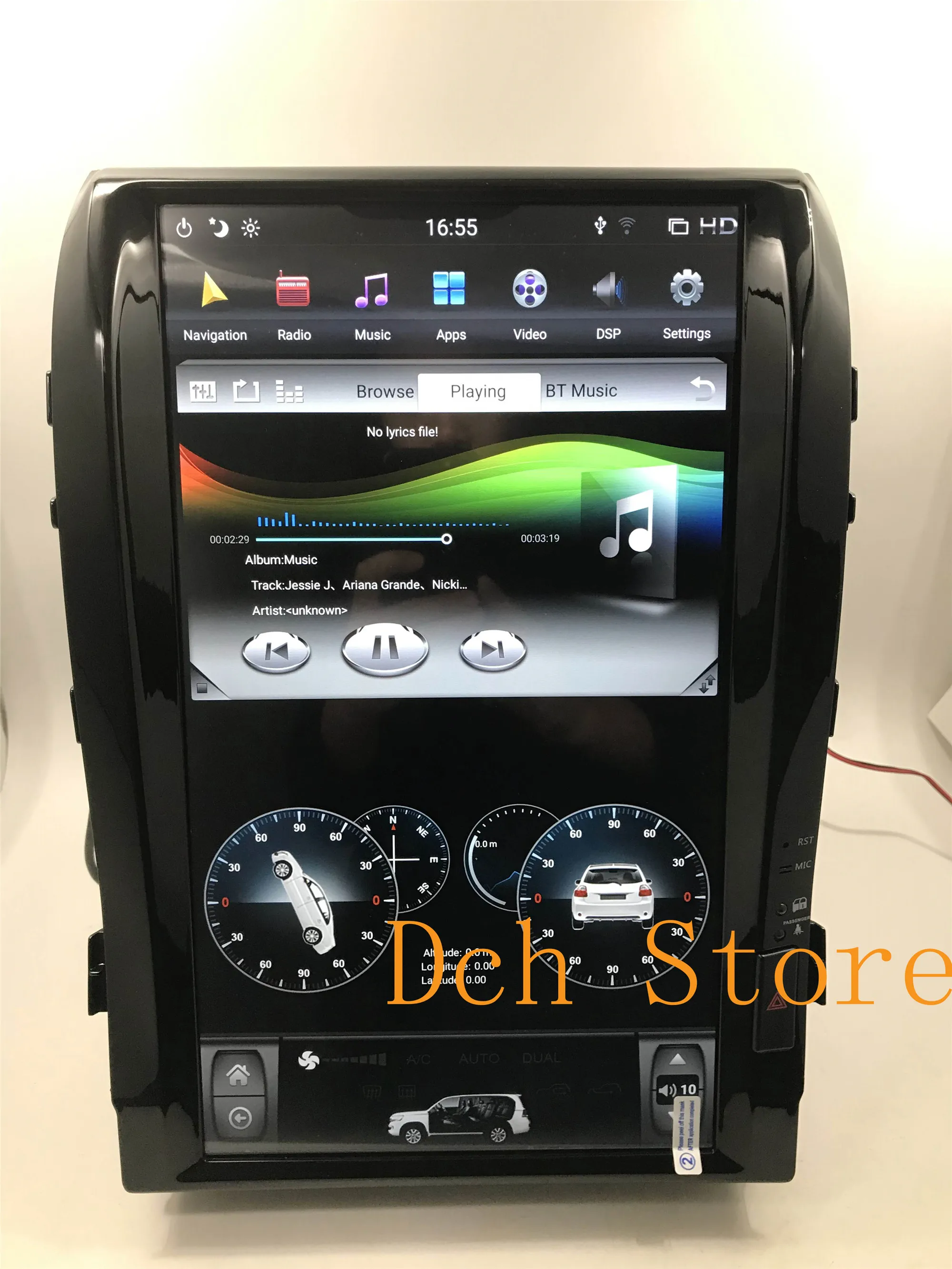 16 inch android 9.0 car dvd player gps navigation for LANDCRUISER LC200 2008-2015 tesla screen stereo auto headunits PX6 CARPLAY