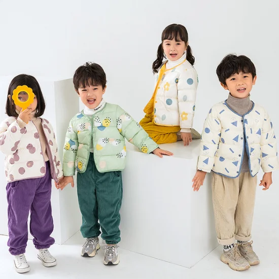 Детский пуховик с подкладкой SE2333, зимняя новая милая легкая ультратеплая детская пуховая куртка с мультяшным принтом