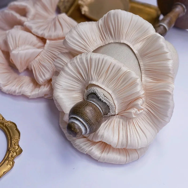 3/5CM Wide Glitter Soft Crystal Satin Pleated 3DLace Fabric Fringe Ribbon Frills Ruffles Trim Dolls Cloth Headwear Sewing Decor