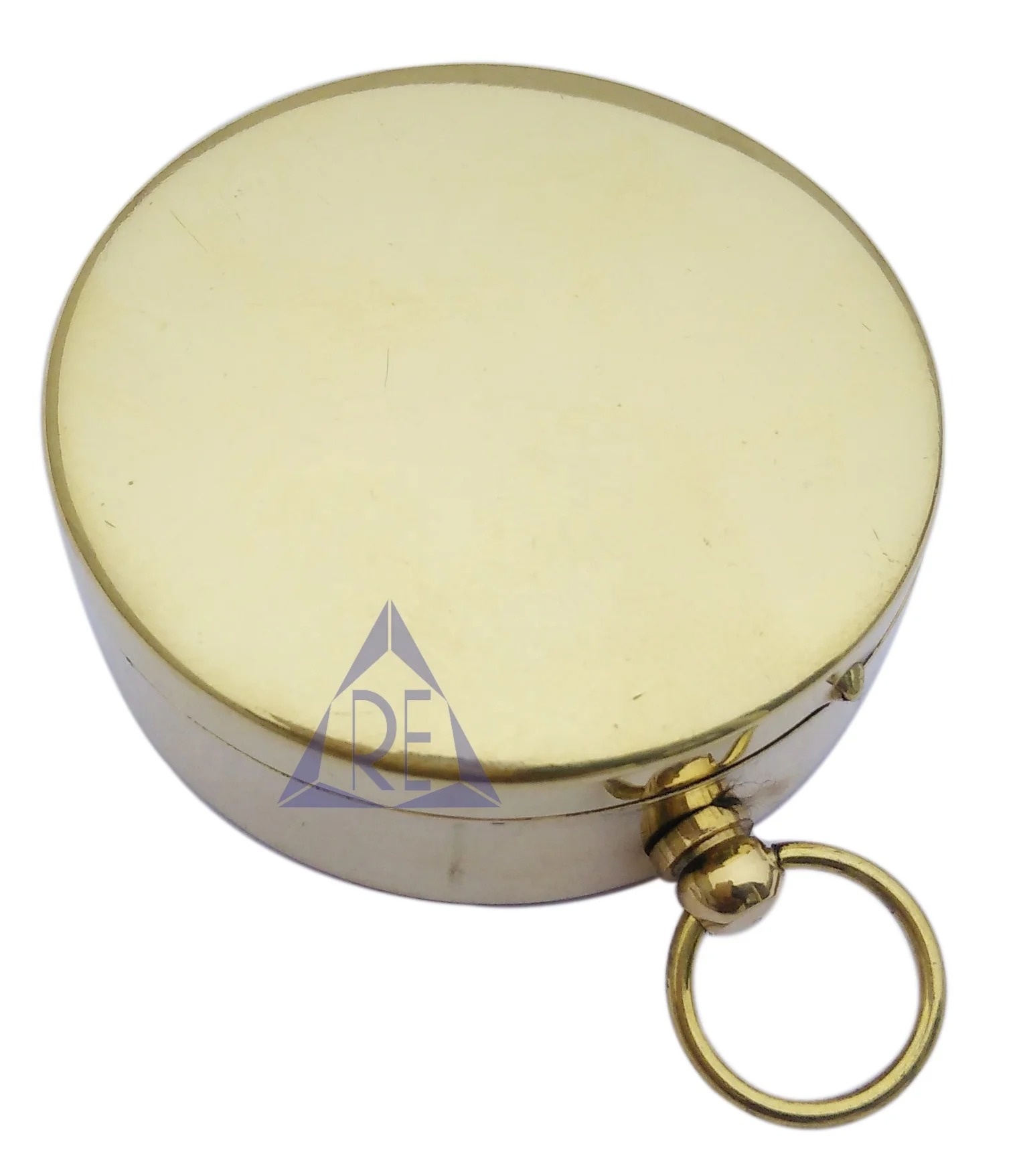 Vintage Collectible Brass Flat Compass Anniversary Gift Compass Lid Compass