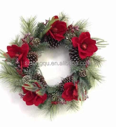 Manufactures Hot Selling Large Christmas Wreath with Pine Cones for Decoration