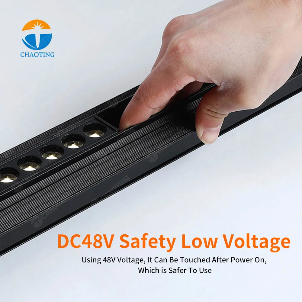 Modern Commercial Linear Tracklight Spot Lamp System 3color Dip Switch Adjustable Spotlight Magnet Magnetic Rail LED Track Light