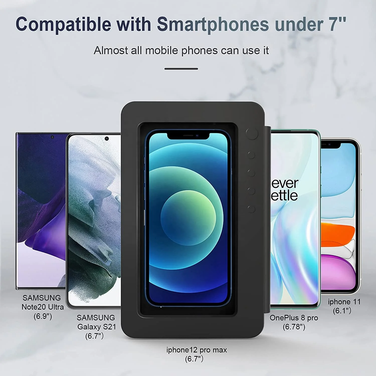 Shower Phone Holder Waterproof 360 Rotation Mirror Wall Mount Phone Holder for Shower Bathroom Bathtub Kitchen