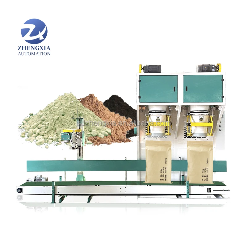 Customized 25kg 50kg  fertil Coal Packing Silica Sand belt packaging Mortar Belt Packing Machine With Double Station