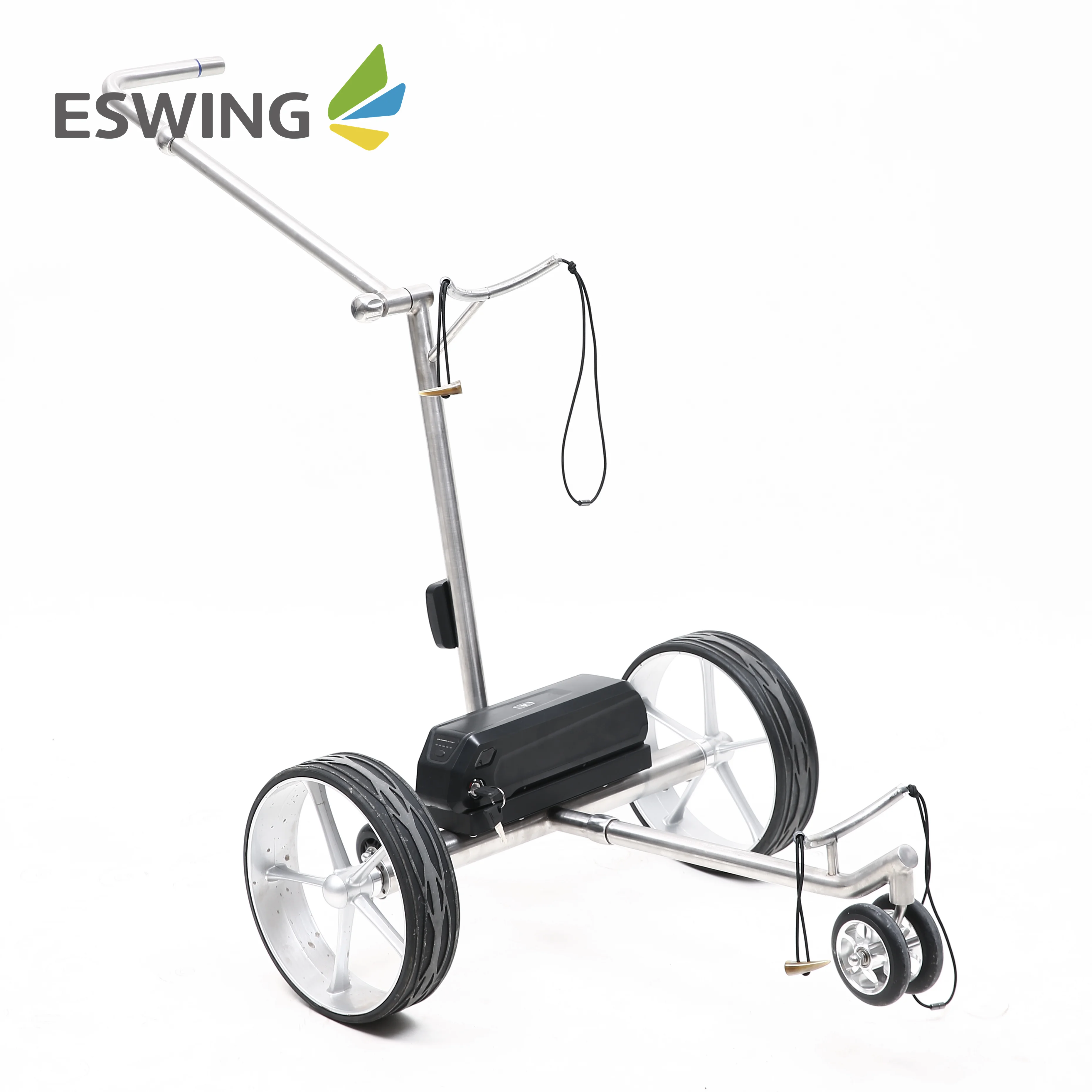 Factory Priced 24V 10Ah Follow Me Remote Control Foldable Golf Club Electric Trolley Cart  for Sale
