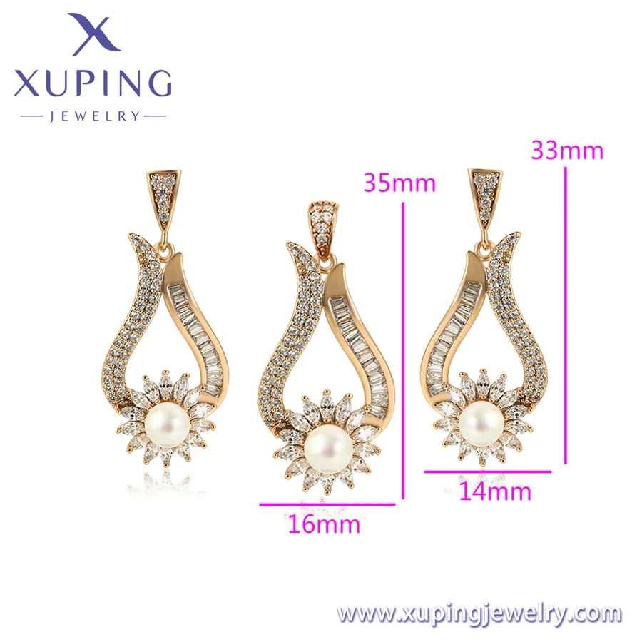 
S-2 Xuping fashion african bridal wedding jewelry sets, luxury saudi gold plated zirconia dubai jewellery set for women 