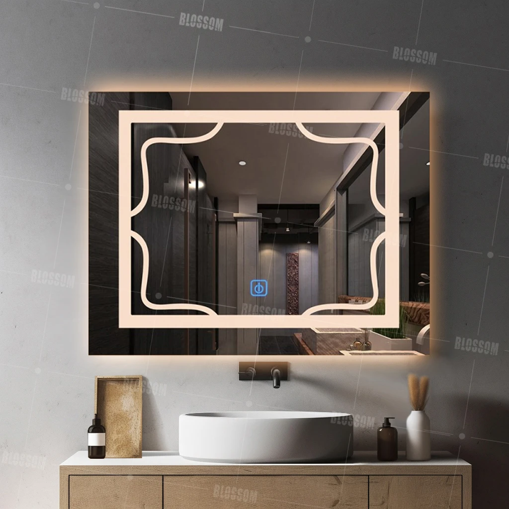 Элегантное современное светодиодное освещение зеркальные шкафы для ванной комнаты оптовая цена настенные зеркала дома и отеля