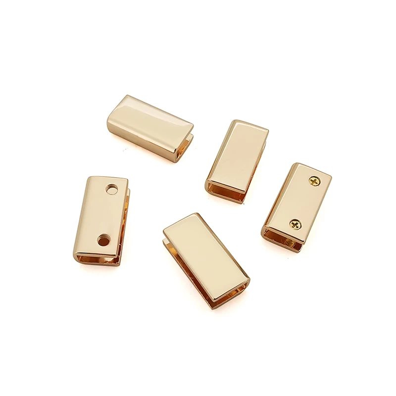 New cheap handbag hardware Strap ends decoration Purse end tail clips Rose gold clasp belt endings accessories
