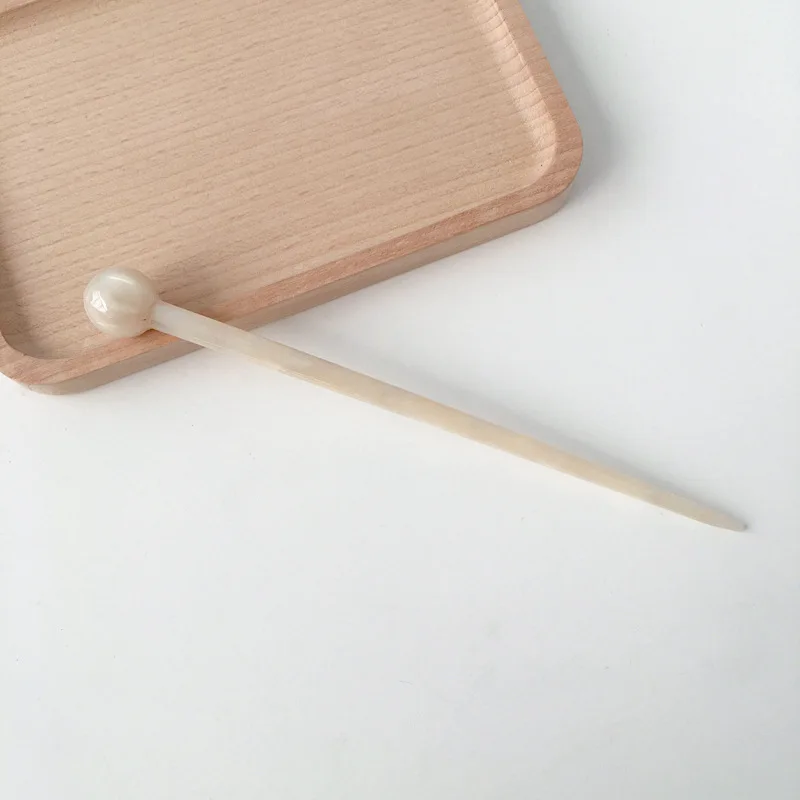 Headwear Plate Made Simple Hairpins Wild Acetate Hair Fork Small Ball Head Tool Stick Accessories Fashion Women