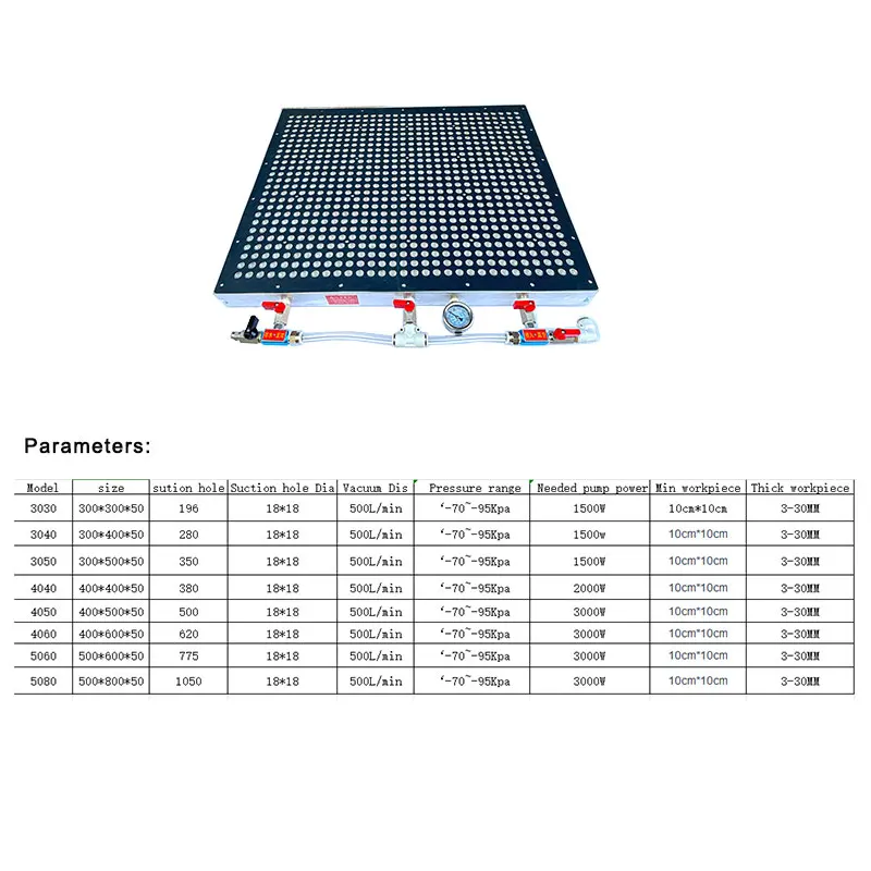 500*800 High Pressure Silent Multi-point vacuum Fixture vacuum Adsorption table For CNC Milling Machine