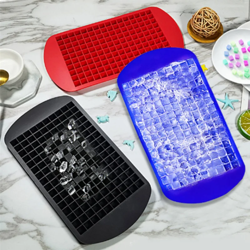 BPA Free 160 Grids Food-Grade Silicone Mini Tiny Ice Cube Easy Release Flexible Stackable Ice Tray