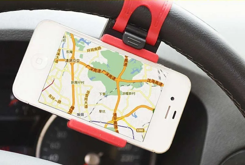 Car steering wheel phone holder car navigation stand in stock universal multifunctional creative plastic crafts