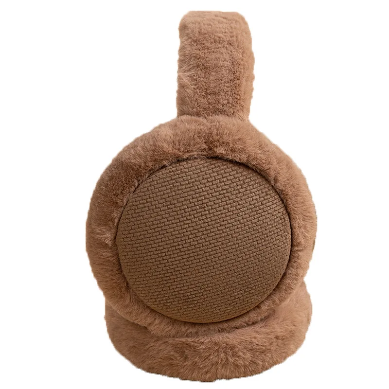 Soft Comfortable Headband Pink For Adult With Fluffy Winter Warm Multi-color Knitted Earmuffs Music Wired Headphones