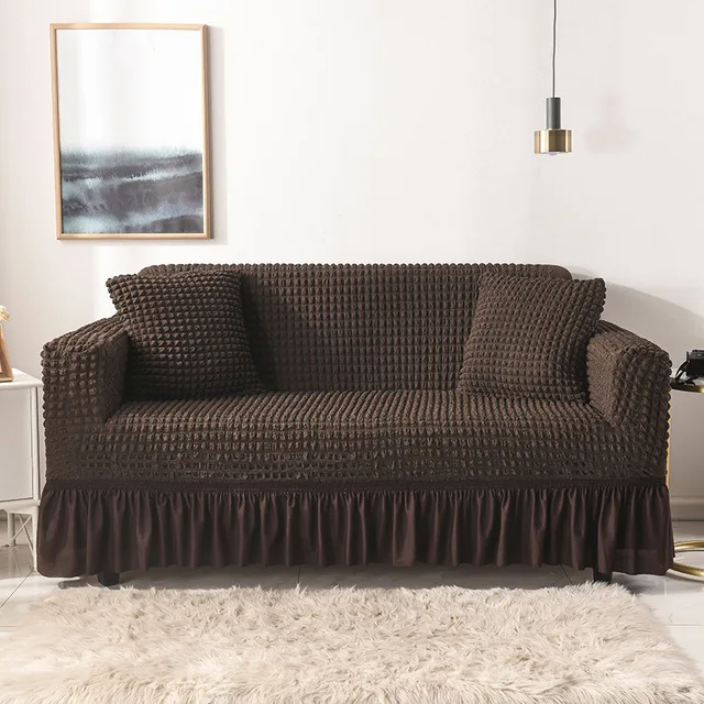 Luxury Jacquard Sofa Cover With Skirt Sectional Couch Sofa Covers Fabric Stretch Elastic Spandex Sofa Cover