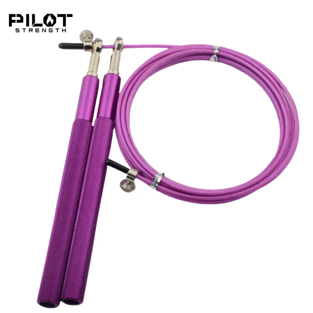 PILOT STRENGTH Wholesale Adjustable steel wire  fitness equipment aluminum speed jump rope