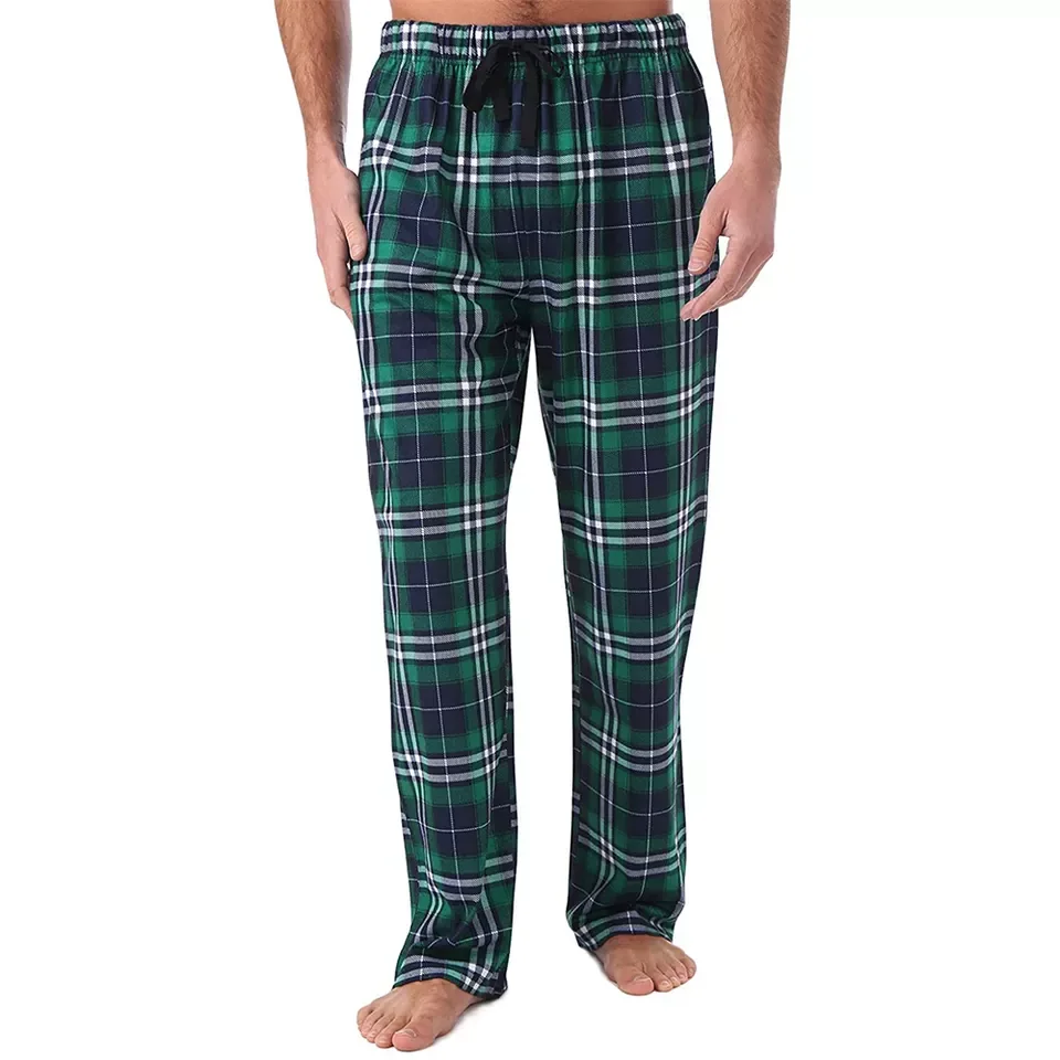 Autumn And Winter Men Plaid Pajama Pants Couples Home Trouser Flannel Cloth Ground Wool Large Size Loose Warm