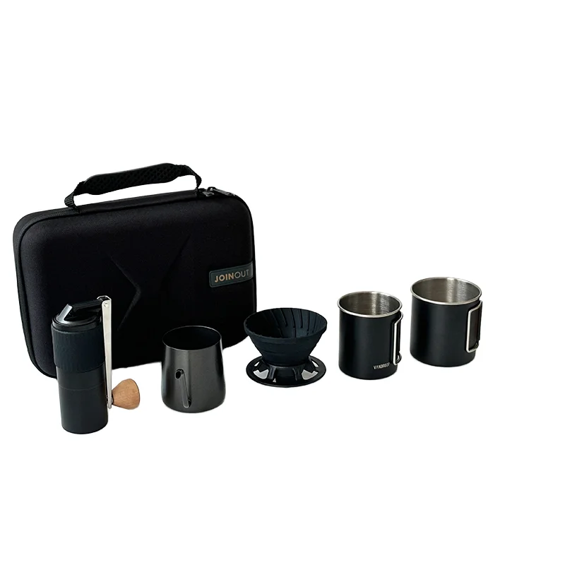 New Fashion Outdoor Travel Drip Coffee Set Manual Coffee Grinder Coffee Set With Suitcase