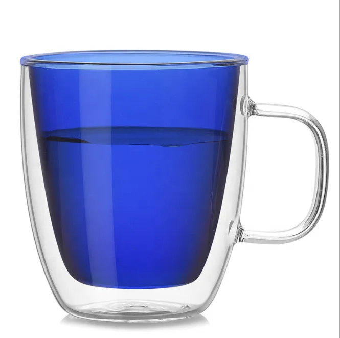 
high quality household tea glasses colored milk coffee glass cup 