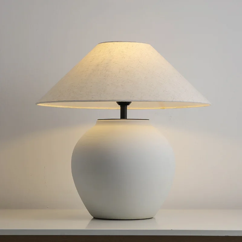 Factory Direct Sell Pottery Antique Pastoral Indoor Decoration Household Ceramic Table Lamp